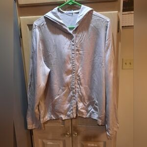 Johnny Was "Tees" Vintage Button Up Hooded Jacket Size XL Champagne Color